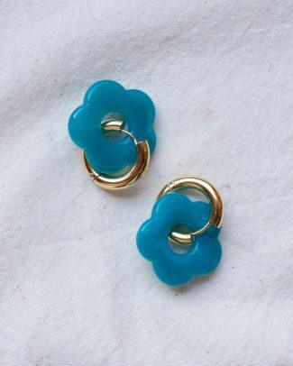 Flower earrings - Turchese